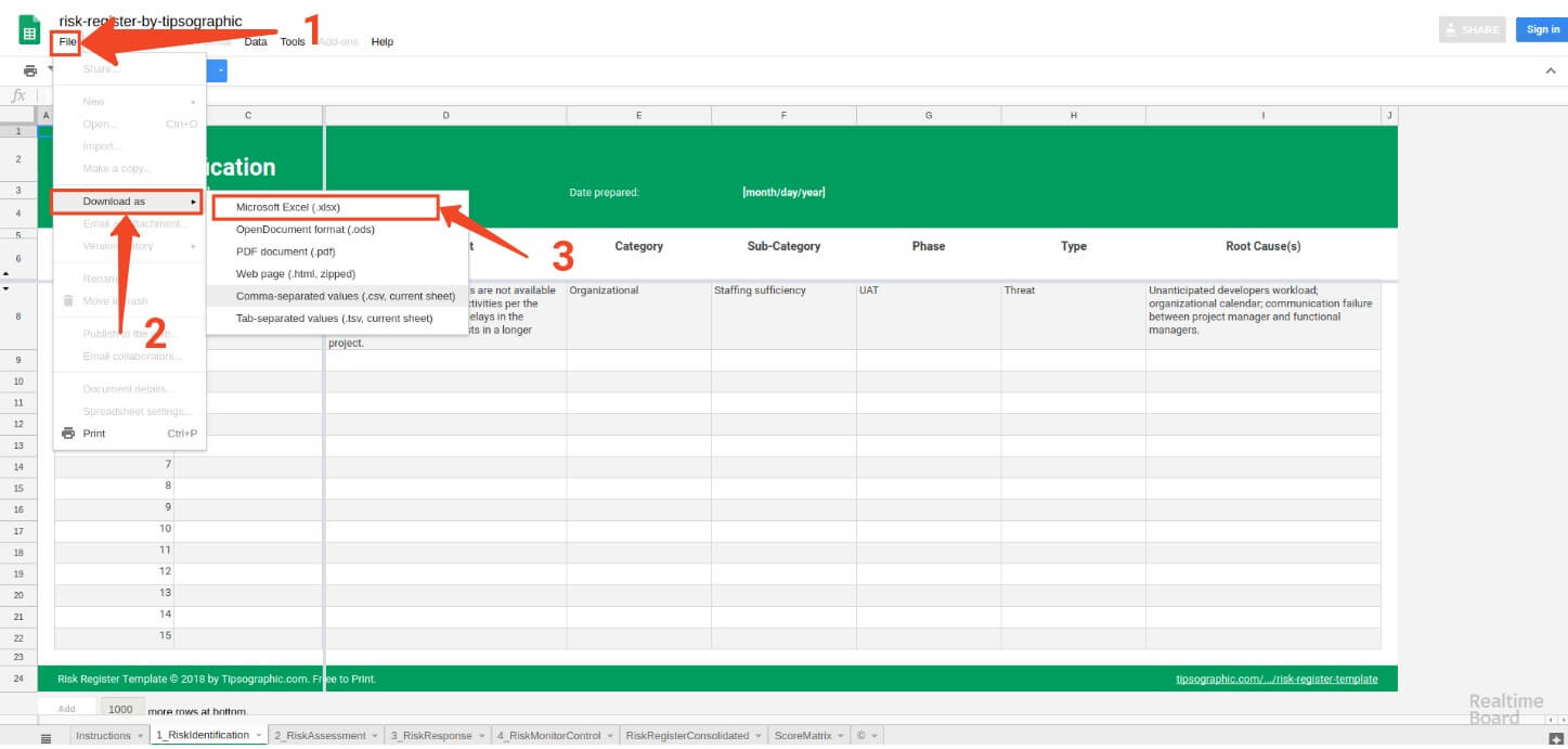 Risk Register Template for Excel, Google Sheets, and ...