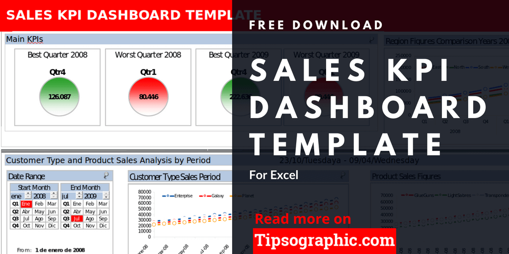 Uitgelezene Sales KPI Dashboard Template for Excel, Free Download | Tipsographic QG-09