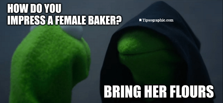 female baker joke evil kermit meme manager humor corny one liner jokes ai joke risk assessment jokes tipsographic