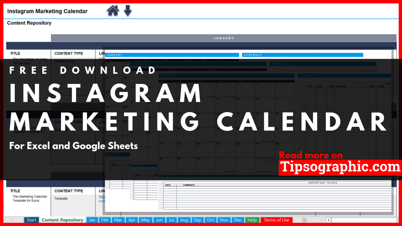 Instagram Calendar Template from www.tipsographic.com