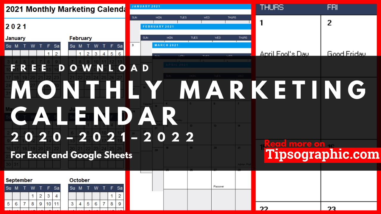 Monthly Marketing Calendar Template For Excel Free Download 2020
