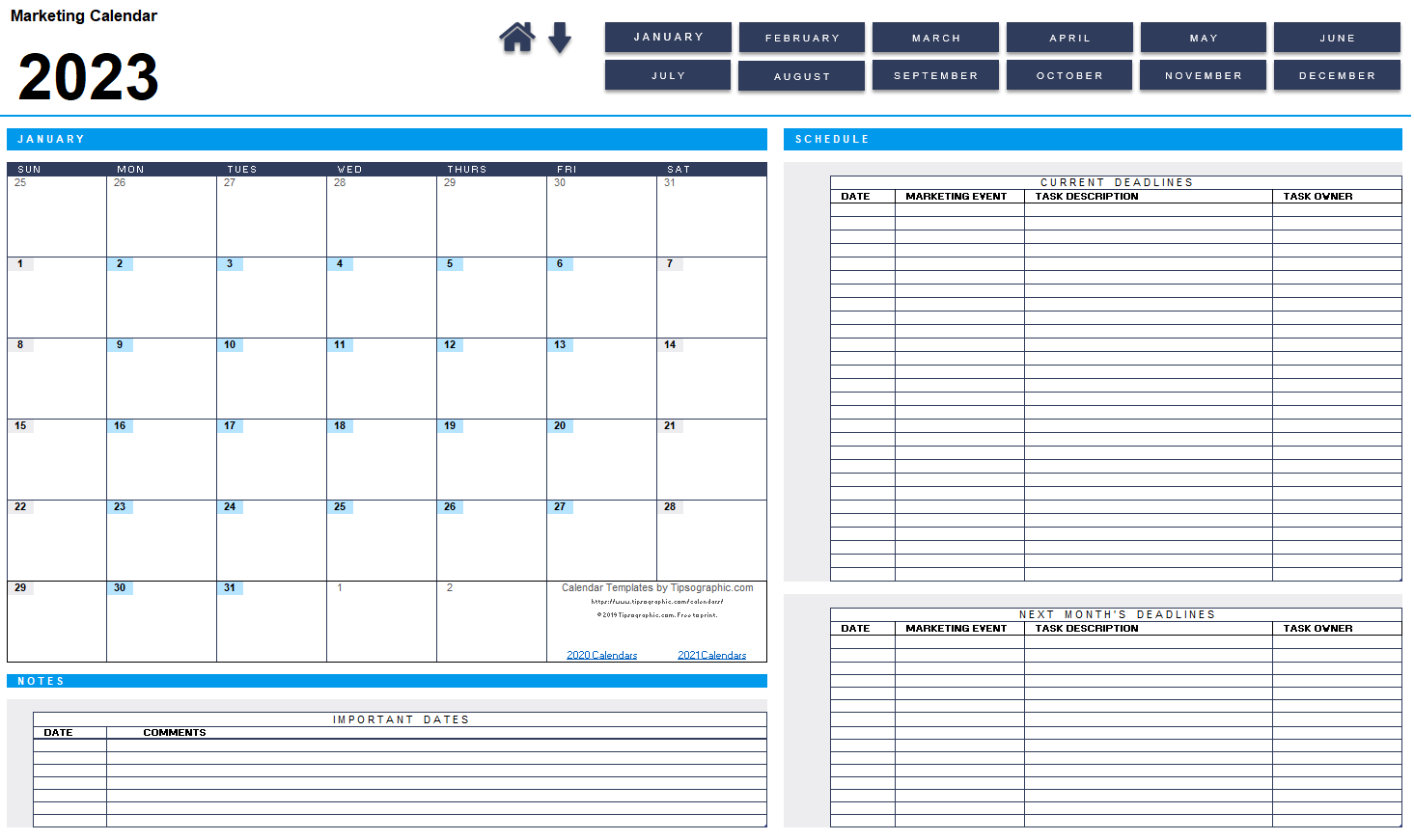 FREE DOWNLOAD Download The 2023 Marketing Calendar Blank 