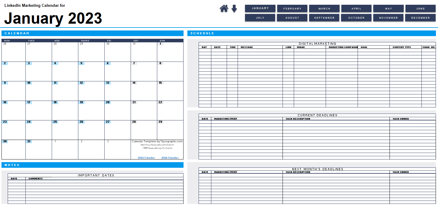 Marketing Calendar Template Excel from www.tipsographic.com