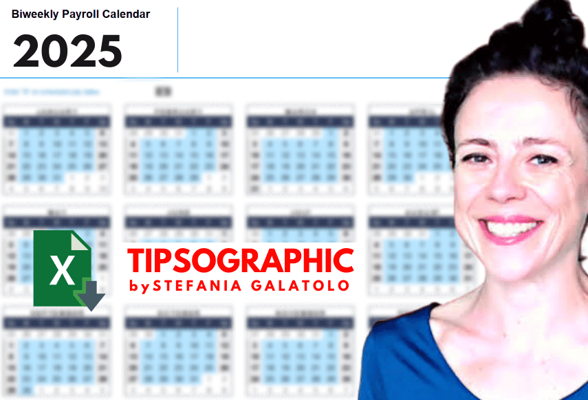 2025 biweekly payroll calendar excel pay schedule stefania galatolo tipsographic