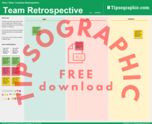 start stop continue retrospective excel printable free tipsographic