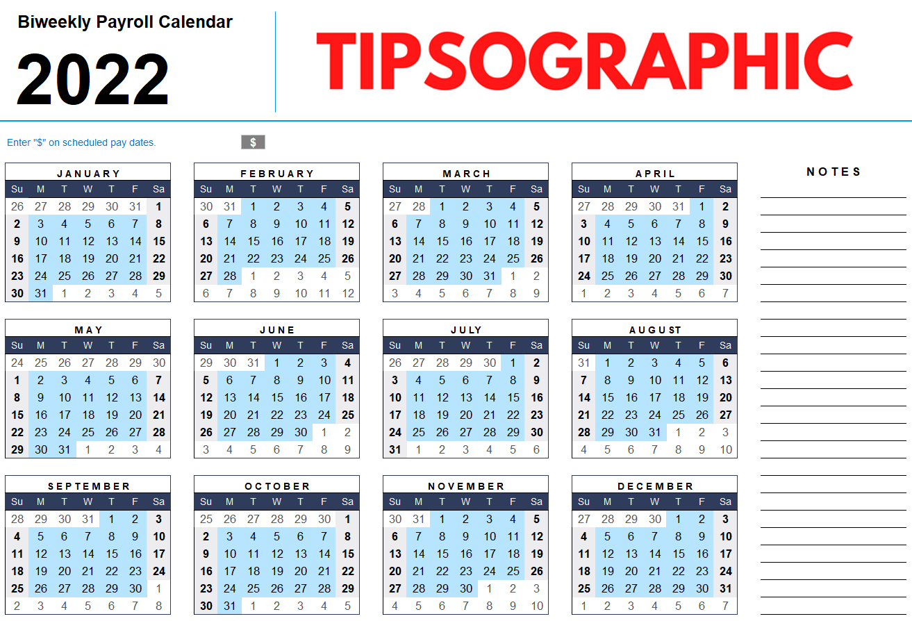 Adp Payroll Calendar 2022 Biweekly.Free Download Download The 2022 Biweekly Payroll Calendar